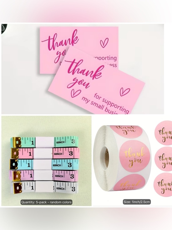 Accessories - Bundle of Thank You Cards , Stickers and Measuring Tape. All New